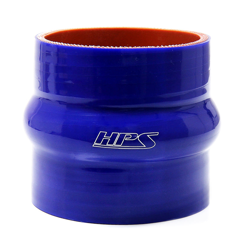 HPS 5 inch ID 4 inch Long High Temp 4-ply Reinforced Silicone Hump Coupler Hose Blue 127mm ID 102mm Length