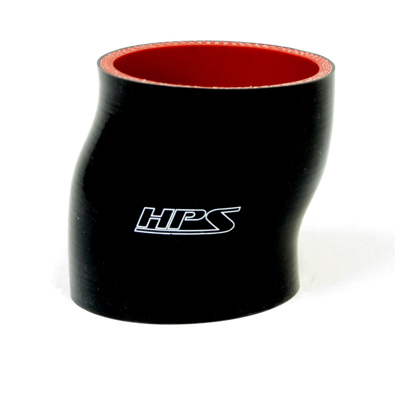 HPS 2.25 inch ID 3 inch Long High Temp 4-ply Reinforced Silicone Offset Coupler Hose Black 57mm ID 76mm Length