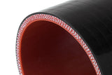 HPS 3-1/4" - 3-1/2" (83mm - 89mm) Silicone Offset Reducer Coupler Hose, 6" Long, High Temp 4-ply Reinforced, Black