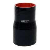 HPS 2-3/8 inch - 3 inch ID 4 inch Long High Temp 4-ply Reinforced Silicone Reducer Coupler Hose Black 60mm - 76mm ID 102mm Length
