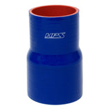 HPS 2.25 inch - 3 inch ID 4 inch Long High Temp 4-ply Reinforced Silicone Reducer Coupler Hose Blue 57mm - 76mm ID 102mm Length