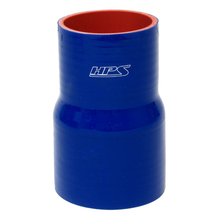 HPS 3.5 inch - 4.25 inch ID x 5 inch Long High Temp 4-ply Reinforced Silicone Reducer Coupler Hose Blue 89mm - 108mm ID x 127mm Length