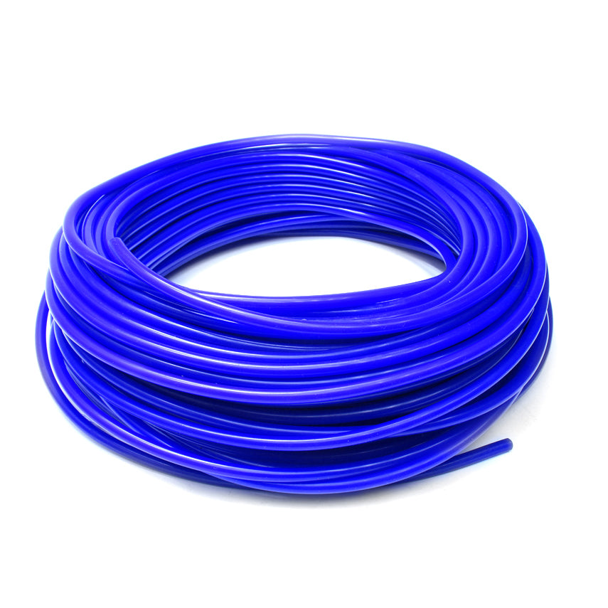 HPS 1/8 inch 3mm ID Blue High Temp Silicone Vacuum Hose Tubing w/ 1.5mm Wall Thickness - 50 Feet Roll