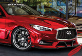 Infiniti Q60 Front Splitter & Winglets Matte Black For 17-21 Infiniti Q60 Stillen