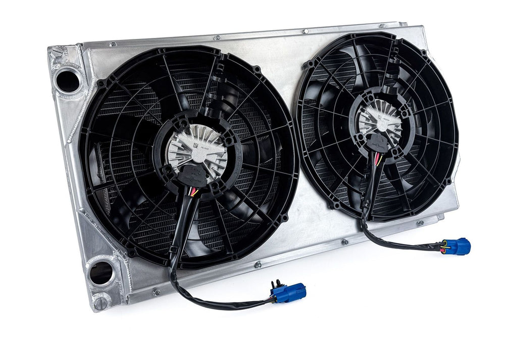 Motorsport Dual-Pass Radiator with Shroud + 14" SPAL brushless fans & harnesses (CSF #8374)