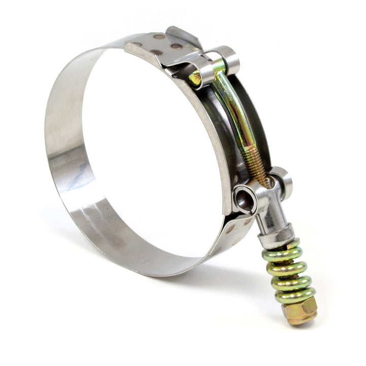 HPS Stainless Steel Spring Loaded T-Bolt Clamp Size 92 for 3.5 inch ID hose - Effective Size: 3.75 inch-4.06 inch