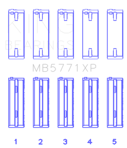 King Engine Bearings Hyundai G4KF Main Bearing Set - Size +0.25mm