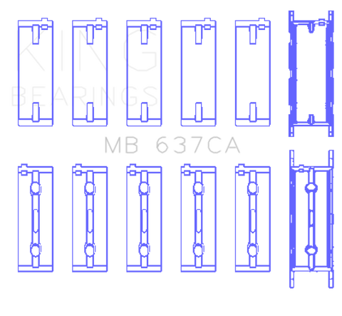 King Engine Bearings BMW S85B50A Main Bearing Set (Size .50)