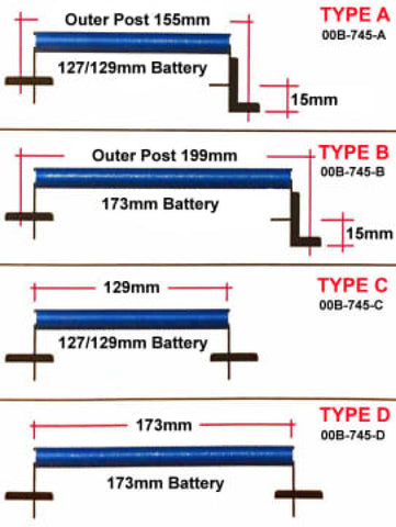 Cusco 173mm D-Type Battery Tie Down - Aluminum Blue