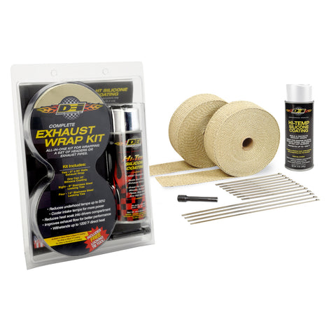 Exhaust & Pipe Wrap Kit, Tan with White HT