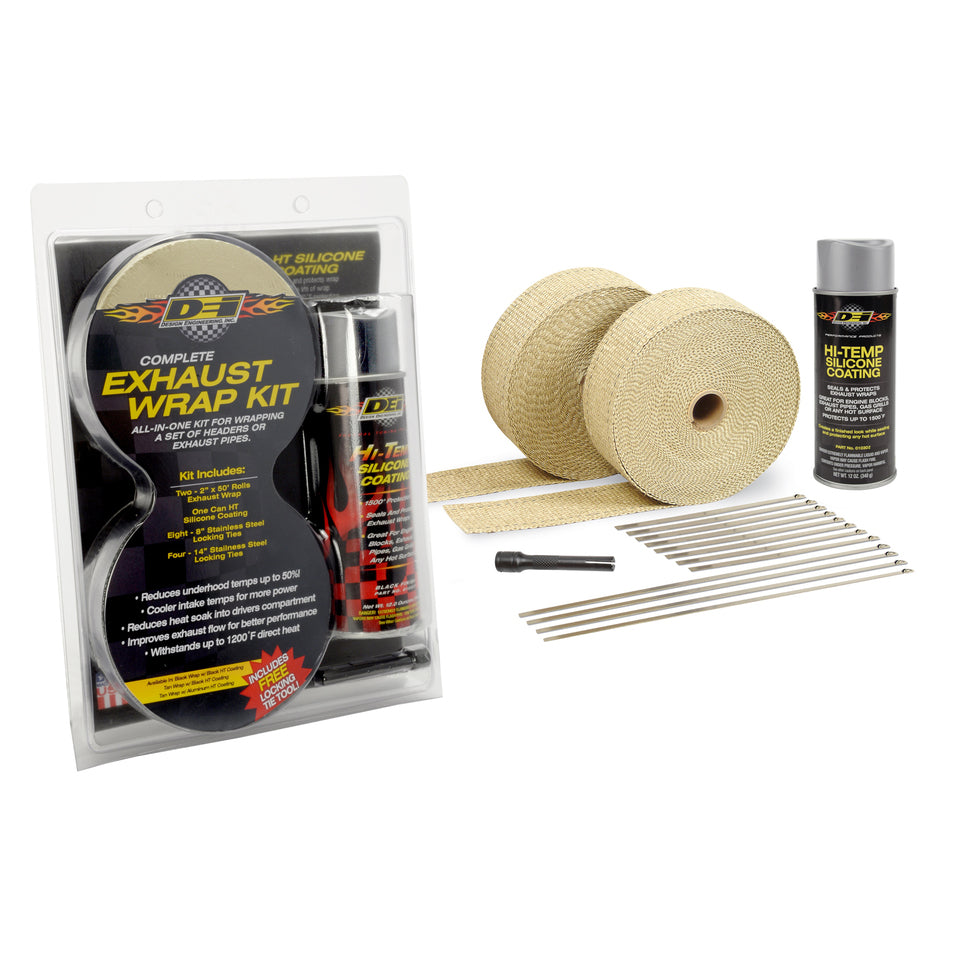 Exhaust & Pipe Wrap Kit, Tan with Aluminum  HT