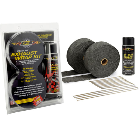 Exhaust & Pipe Wrap Kit, Black with HT