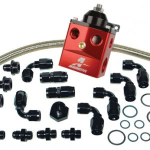 A4 Dual Carburetor Regulator (P/N 13203) Kit ; includes regulator, hose, hose ends and fittings.