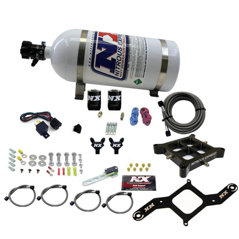 Nitrous Express 4150 Billet Crossbar Pro-Power Nitrous Kit (100-500HP) w/10lb Bottle