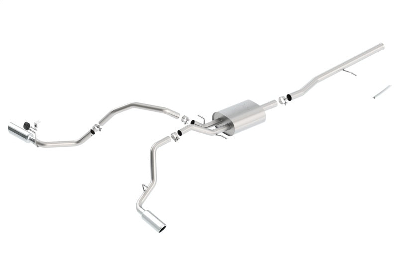 Borla 14 Silv/Sierra C/B Exhaust ATAK 1500 5.3L V8 AT/MT 2&4WD Ext Cab Split Side Exit
