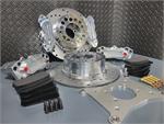 Rear Dual Drag Race Brake Kit 8.8 Housing Ends With C-Clip Eliminators 5 Lug 1/2" Studs Factory ABS