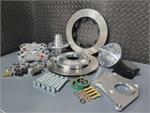 4 Piston Pro Street Front Dimpled, Slotted, Brake Kit 23-48 Ford 4 Hole Spindle