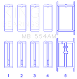 King Engine Bearings GM 265/283/302/327 8 Cyl (0.50 Oversized) Main Bearing Set