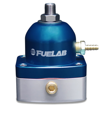 Fuelab 545 EFI Adjustable Mini FPR In-Line 90-125 PSI (1) -6AN In (1) -6AN Return - Blue