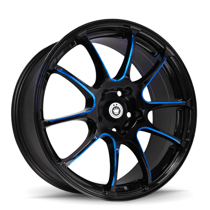 Konig Illusion 17x7 5x100 ET40 Black/Ball Cut Blue