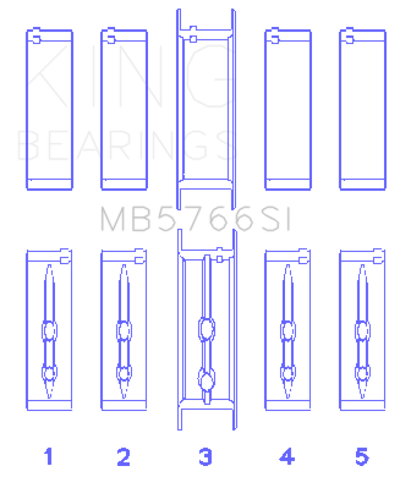 King Engine Bearings GM LS1/2/4/6 (Housing Bore +.010) (Size STD) Main Bearing Set