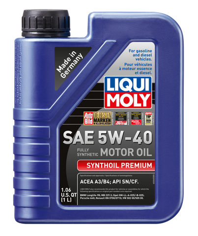 LIQUI MOLY 1L Synthoil Premium Motor Oil SAE 5W40