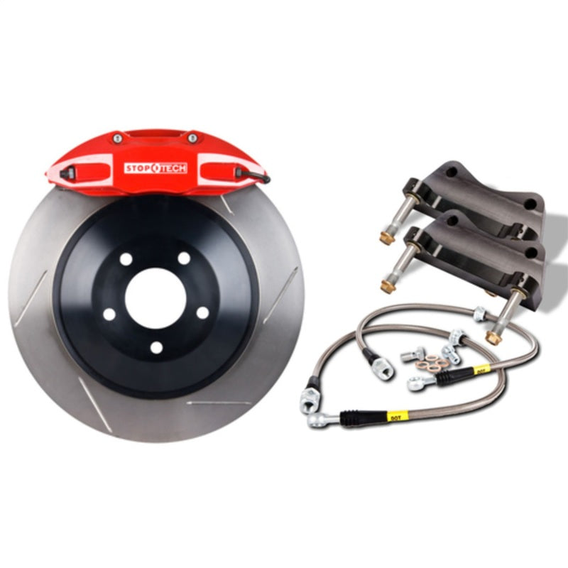 StopTech 2015 Ford Mustang GT Front BBK w/Silver ST-60 Calipers Drilled Cast Iron 360x32mm Rotors