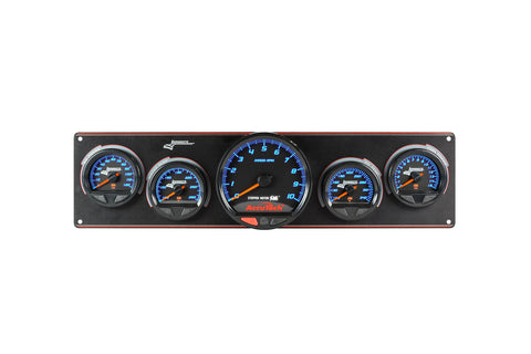 SMi™ Elite Waterproof Gauge Panel from Longacre, 4 Gauge Oil Pressure/Water Temperature/Oil Temperature/Fuel Pressure/Tach