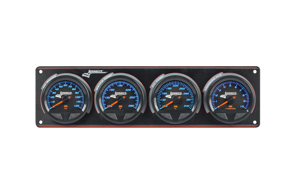 SMi™ Elite Waterproof Gauge Panel from Longacre,  3 Gauge Oil Pressure/Water Temperature/Oil Temperature/Tach