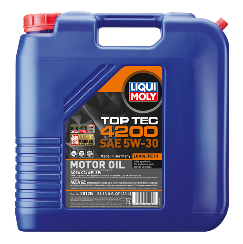 LIQUI MOLY 20L Top Tec 4200 New Generation Motor Oil SAE 5W30