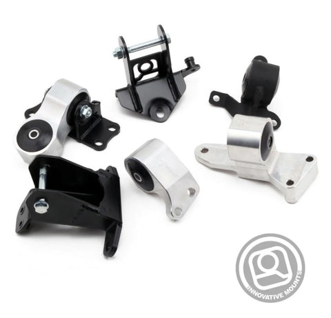 Innovative 06-11 Honda Civic Si K-Series Black Billet Aluminum Mounts 85A Bushings (Not K24 Trans)