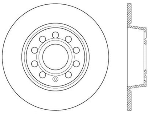 StopTech 06-10 Audi A3/08-10 TT / 06-09 VW GTI Mk V Cryo-Stop Right Rear Slotted Rotor