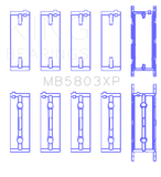 King Engine Bearings BMW S65B40A (Size .026) Crankshaft Main Bearings Set of 5