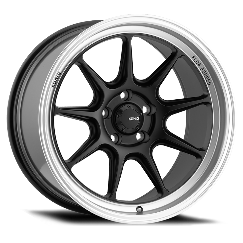 Konig Countergram 19x9.5A 5x114.3 ET35 Matte Black / Matte Machined Lip