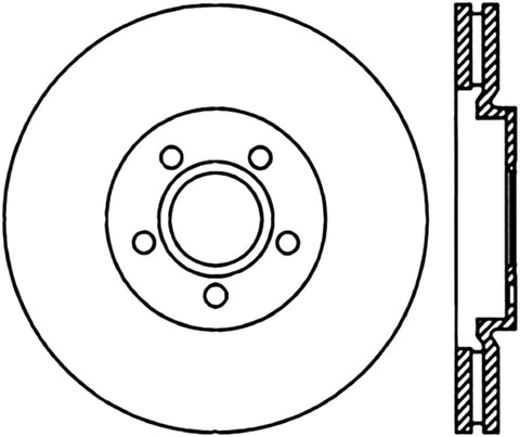 StopTech 03-09 Chrysler PT Cruiser Tur / 03-05 Dodge Neon SRT-4 Front Right Slotted & Drilled Rotor