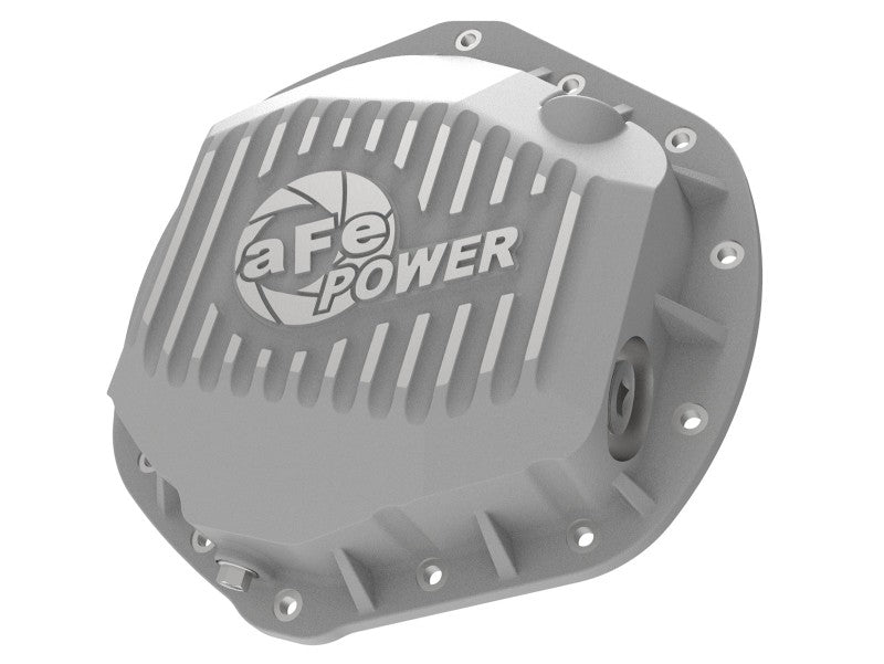 aFe Street Series Rear Differential Cover Raw w/ Machined Fins 01-18 GM Diesel Trucks V8-6.6L (td)