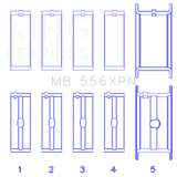 King Engine Bearings Chevrolet 369-502 Gen IV/ V/ VI - (Size STDX) Main Bearing Set