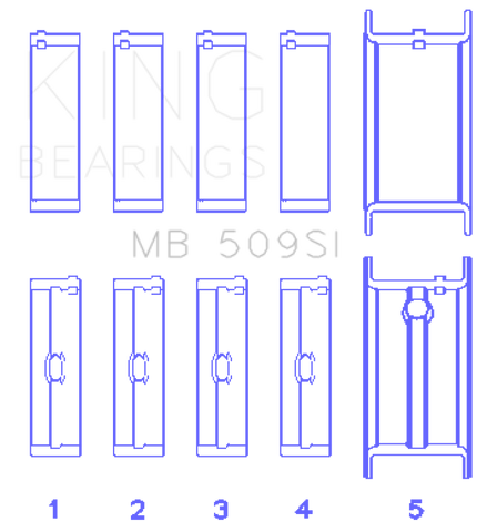 King Engine Bearings Chevrolet 400 Crankshaft Main Bearing Set (Set of 5)