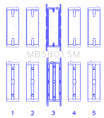 King Engine Bearings BMW N63/S63 Crankshaft Main Bearing Set - Size +0.50mm