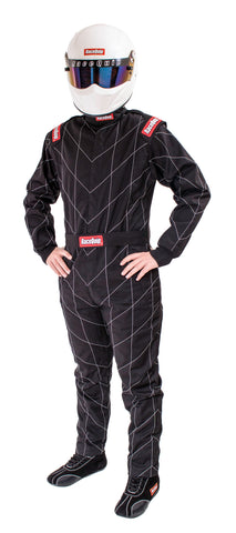 RaceQuip Black Chevron-1 Suit - SFI-1 XL