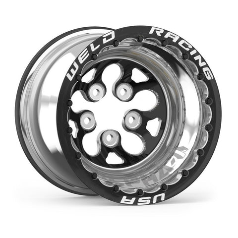 Weld Alpha-1 15x12 / 5x4.75 BP / 4in BS Black Wheel - Black Double Beadlock MT