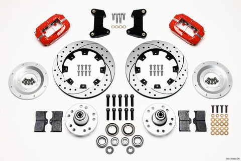 Wilwood Forged Dynalite Front Kit 12.19in Drilled Red 74-80 Pinto/Mustang II Disc Spindle only