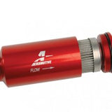 Filter, In-Line, 100-m Stainless Mesh Element, ORB-10 Port, Bright-Dip Red, 2in OD.