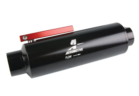 Filter w/ Shutoff Valve, 100-m Stainless Mesh element, In-Line, ORB-12 Port, Bright-Dip Black, 2-12in