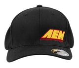 AEM Logo Hat, Black, Flat Bill with Snap Back, Universal Size