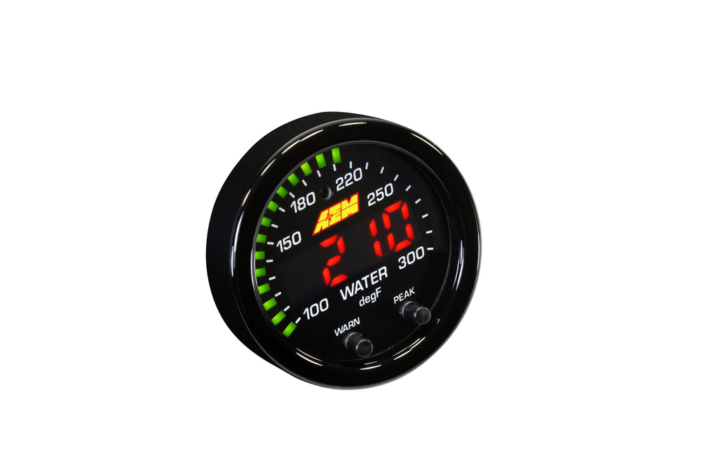 X-Series Temperature Gauge 100-300F - 40-150C, Black Bezel and Black Water Faceplate