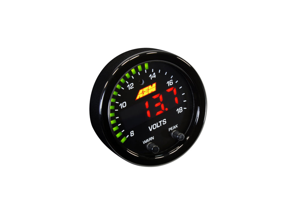 X-Series Volt Gauge 8-18V, Black Bezel and Black Faceplate