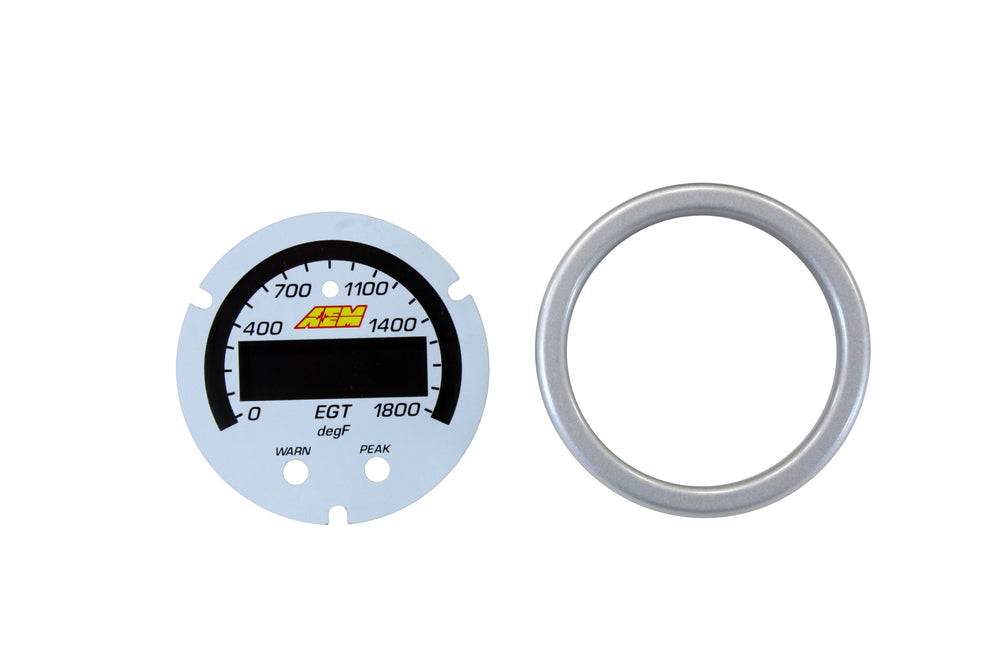 X-Series EGT Gauge 0-1800F - 0-1000C Accessory Kit, Silver Bezel and White Faceplate