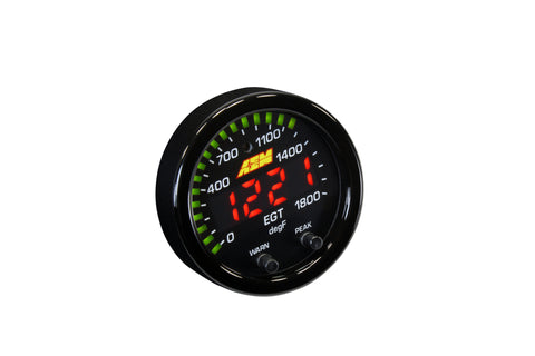 X-Series EGT Gauge 0-1800F - 0-1000C, Black Bezel and Black Faceplate