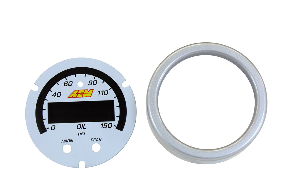 X-Series Oil Pressure Gauge 0-150psi - 0-10bar Accessory Kit, Silver Bezel and White Faceplate